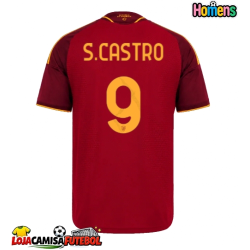 Camisa de Futebol AS Roma Santiago Castro #9 Equipamento Principal 2026-27 Manga Curta